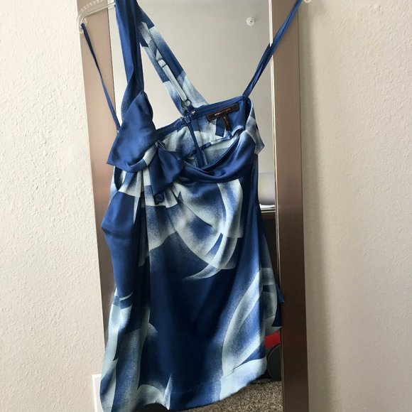 BCBGMaxAzria Silk One Shoulder Blouse Top - Picture 1 of 4